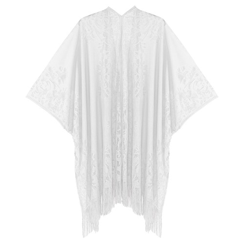 Women Blouse Evening Shrug Floral Lace Bolero Outdoor Shawl Wedding Cardigan - Picture 6 of 51