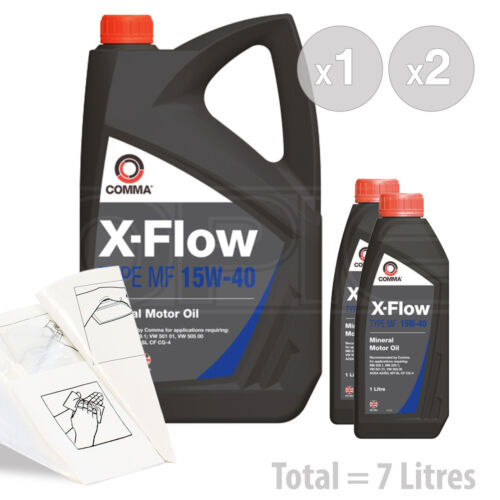 Car Engine Oil Service Kit / Pack 7 LITRES Comma X-Flow Type MF 15w-40 7L - Bild 1 von 1