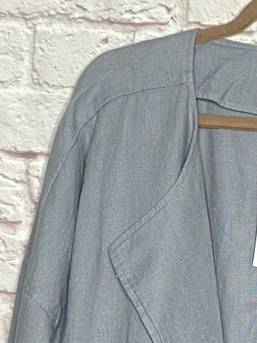 XL/1X/2X Neu Eileen Fisher babyblau Bio Leinen vorne Jacke Dawn 278 $ - Bild 3 von 12