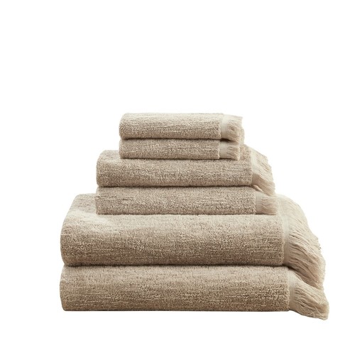 INK+IVY Nova 100% Cotton Dobby Slub 6 Piece Soft Absorbent Towel Set - 第 31/48 張圖片