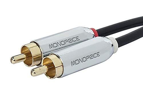 Monoprice Audio Cable - 6 Feet - Black | 3.5mm Stereo Male to RCA Stereo Male - Bild 2 von 3