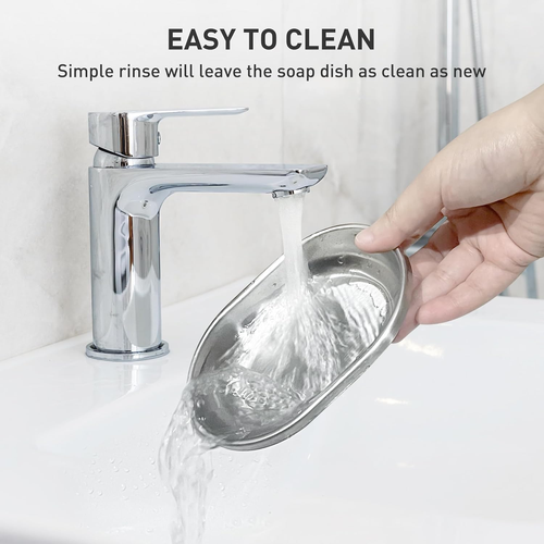 Kitchen Soap Holder,Stainless Steel Soap Dish with Draining Tray,Double Layer St - Picture 5 of 8