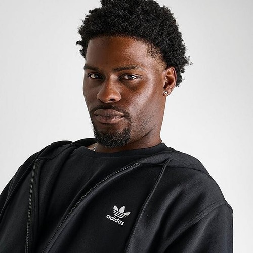 adidas Originals Trefoil Essentials Full-Zip Mens Hoodie IW5791 Black XL NWT - Picture 5 of 6