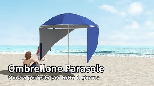 Outsunny Ombrellone da Giardino Tenda Parasole 2x2.1 m Blu - Video 1 di 1