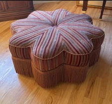 Gorgeous Star Shaped Ottoman  Rope Trim And FrinGe On Casters