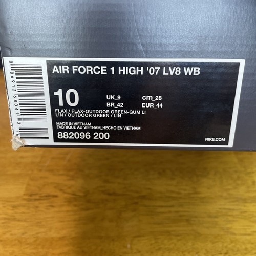 Size 10 - Nike Air Force 1 '07 LV8 WB High Flax Clean AF OG Box - Picture 2 of 7