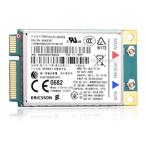 Thinkpad E420 E520 T520 W520 X220 T420 X1 3G WWAN Card 60Y3279 04W3767 F5521GW - Picture 3 of 9