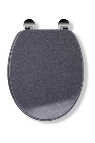 Croydex Toilet Seat Grey Oval Anti Bacterial Adjustable Hinges Modern - Picture 7 of 12
