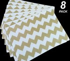 8 Pack x Christmas Gold & White Wave Place Mats Fabric Cotton Heavyweight
