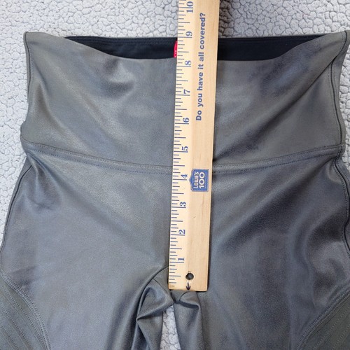 Spanx Leggings Damen S Gunmetal Grau Kunstleder Moto Pull On Stretch Shaping - Bild 4 von 9