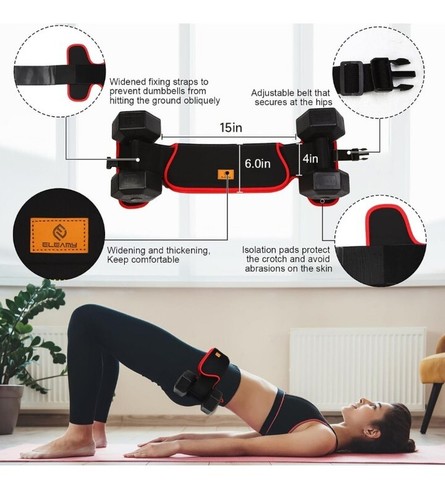 Cinturón de empuje de cadera para mancuerna, cinturón de botín para mancuernas, no se raya la cadera, no... - Imagen 5 de 6