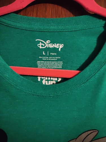 Disney Mens Large Green Short Sleeve T Shirt Mickey and Minnie Mouse Family Fun - Picture 4 of 6