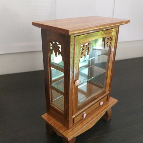 Small Cabinet Teak Wood Thai Carved Handmade Craft Cupboard Vintage Furniture - Picture 6 of 30