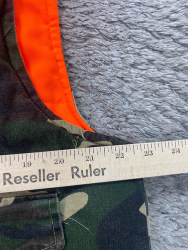 Vtg Sports Afield Jacket Mens Medium Woodland Camo Reversible Hunter Orange Vest - 第 5/10 張圖片