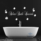 Relax Bath Unwind Wall Sticker Quote Art  S6 vinyl decal DECOR bathroom