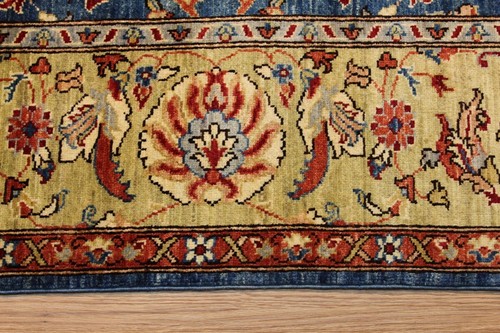 HAND-MADE_FINE-QUALITY-6X9 BLUE COLOR rug Made out of Natural Wool Natural Dyes - Picture 9 of 12