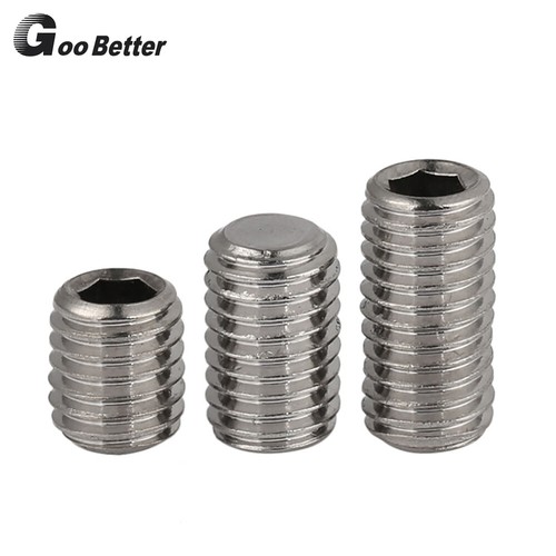 M8 M10 M12 M14 M16 Allen Key Grub Screws Flat Point Screws A2 Stainless Steel - Picture 4 of 10