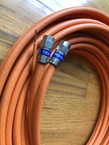 RG6 RG-6 Direct Burial Dual Twin Coaxial Video Cable In/Outdoor w Ground Mssnger - Picture 3 of 11