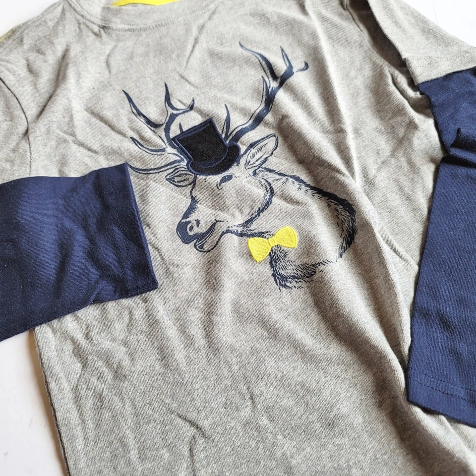 Gymboree 8 "Woodland Party" Elk Double Sleeve Tee Pull on Corduroy Pants NWT - Image 3 of 4