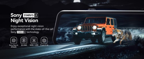 WOLFBOX G900 PRO Mirror Dash Cam STARVIS 2 IMX678 WIFI Rear View Mirror Camera - Picture 9 of 10