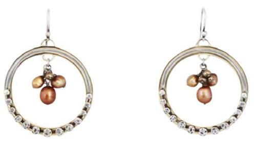 Pendientes colgantes Silpada de plata esterlina latón bronce perlas W1897 difíciles de encontrar - Imagen 6 de 12