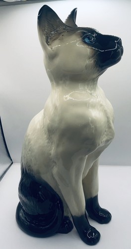 Schöne große Porzellan Katzenfigur Royal Doulton Siamkatzenfigur. Selten - Bild 8 von 11