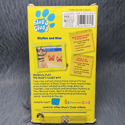 Blue's Clues Rhythm and Blue VHS Tape 1999 Nick Jr
