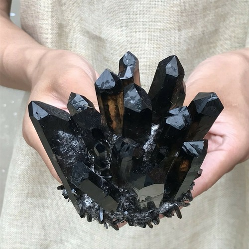 Natural Black Smokey Quartz Crystal Cluster Mineral Specimen Healing - Bild 6 von 12