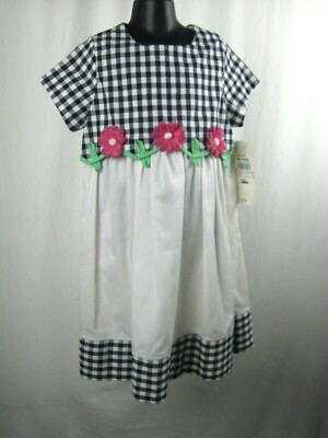 NWT B.T. Kids Girls Springs Easter Dress  Blue/White Size 6X  Gingham 