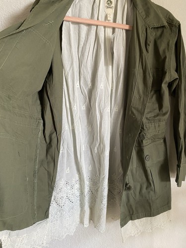 ANTHROPOLOGIE TINY CHARLIE EYELET UTILITY GORPCORE CABIN JACKET MOSS GREEN S NEW - Picture 14 of 15