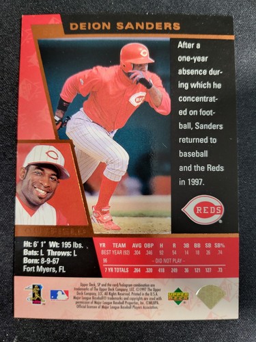1997 Upper Deck SP Deion Sanders card #53 Reds - Picture 2 of 2