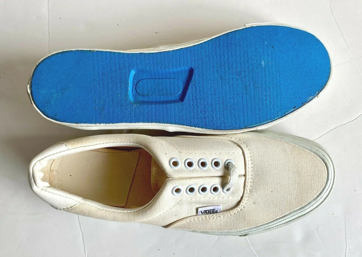 Rare Vintage VANS Authentic ERA White Canvas Lace Up Shoes Low Cut 9 NOS USA