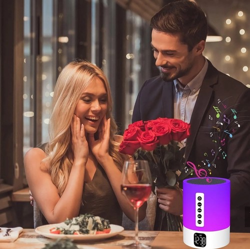 White Noise Bluetooth Speaker, Alarm Clock Bluetooth Speaker,Bedside Night Light - Picture 4 of 7
