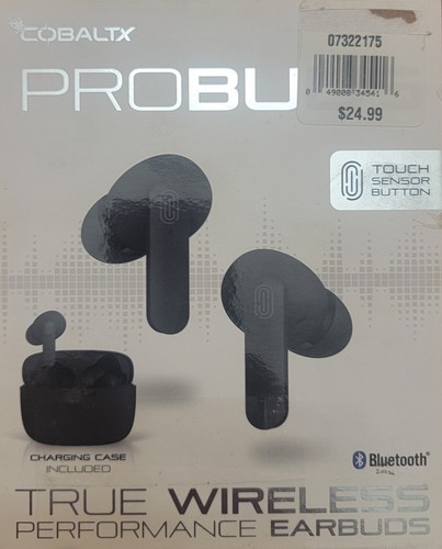 CobaltX ProBuds True Touch Wireless Performance Earbuds Bluetooth Black (NEW)