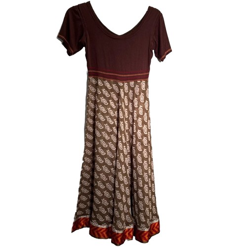 Pharma’s Womens Small Indian Pakistani Embroideried Dress Orange Browns - 第 4/10 張圖片