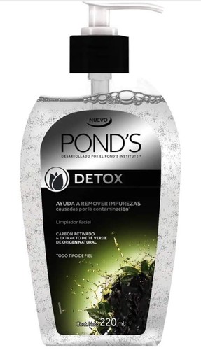 2X PONDS DETOX AGUA MICELAR+LIMPIADOR FACIAL/MICELLAR WATER+FACE WASH/CHARCOAL - Picture 4 of 8