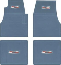 OER 4 Piece Light Blue Ribbed Rubber Floor Mat Set 1955-1957 Chevy Bel Air