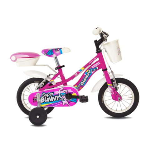 Fahrrad Damen Mädchen Bimba 12 " 1V Fuchsie Super Bunny mit Bremsen Und Räder - Bild 2 von 4