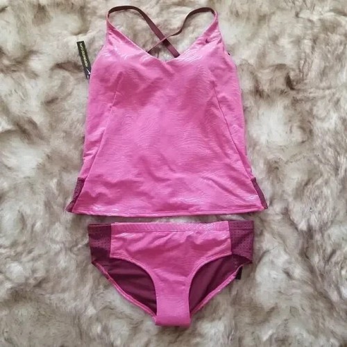 Nike Geo Onyx Women's 2-Piece Swimsuit Set in Metallic Pink Size M NEW MSRP $136 - Picture 4 of 12