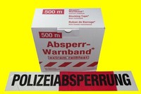 Fluid 10030 Absperrband 500 Meter Polizeiabsperrung Extrem Reissfest Rot Weiß