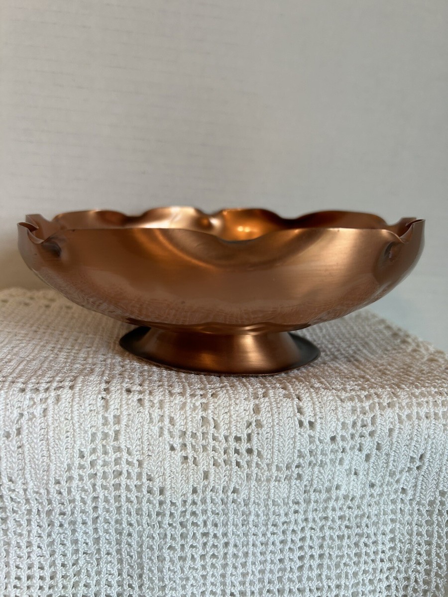 Gregorian Copper 6” X 3.5” Bowl Dish Hand Hammered Fluted
