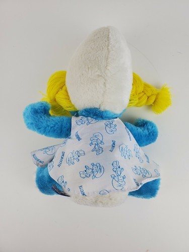 Vintage 8" Smurf 1981 Smurfette Plush W Tag Peyo Wallace Berrie + Co Stuffed - Picture 2 of 9