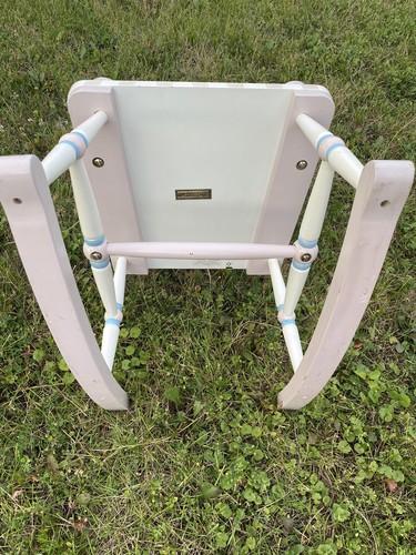 Guidecraft Girl's Raggedy Anne Pink Blue Rocker Wood Rocking Chair - Picture 8 of 9