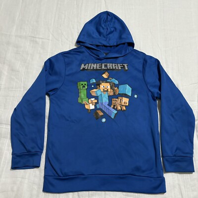 Mojang Jinx Minecraft Boys Blue Creeper Steve Pig Long Sleeve