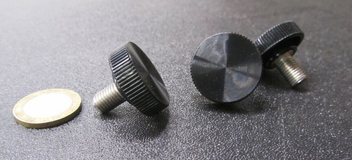 Kunststoff schwarz Edelstahl Rändelschraube 1" Kopfdurchmesser 5/16"-24 x 1/2" Länge, 5 Stück - Bild 13 von 14