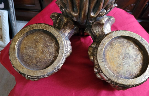 Vintage Heavy Wall Hanging Candle Holder Large 11.5 in T x 10 in W Gold 6 lb - Picture 8 of 8