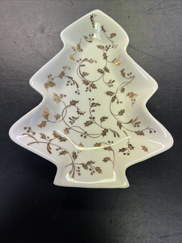 Platos de colección caramelo, nuez | Campanas de cinta de Navidad Mikasa | Árbol de Navidad acebo dorado - Imagen 8 de 16