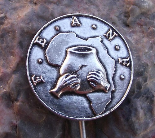 Antique FEANF Black African Students Federation in France Africa Pin Badge - Picture 1 of 2