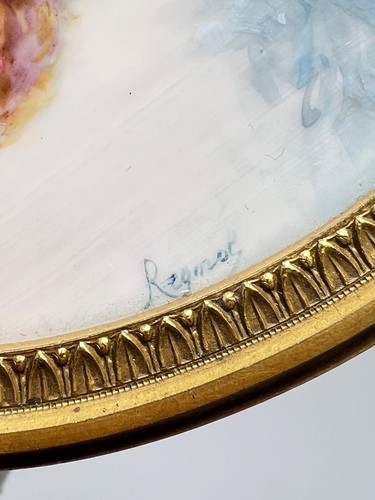 19c.Viktorianische Miniaturmalerei Edle Dame Miss Lina Portrait signiert Regnol - Bild 9 von 13