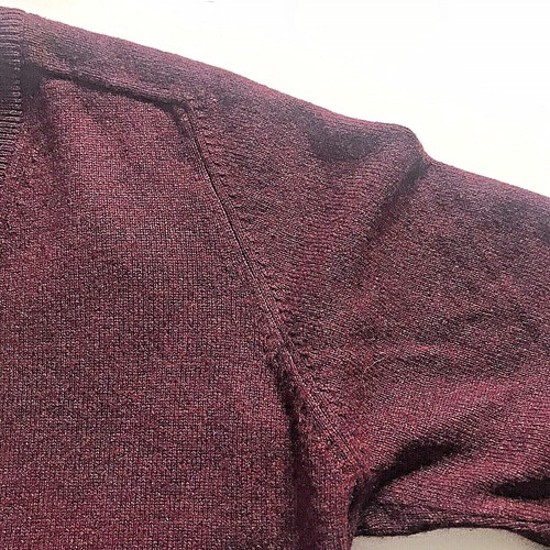 Men's Vintage LL Bean Lambs Wool Sweater V Neck Pullover Red Outdoors Small S - Picture 5 of 7